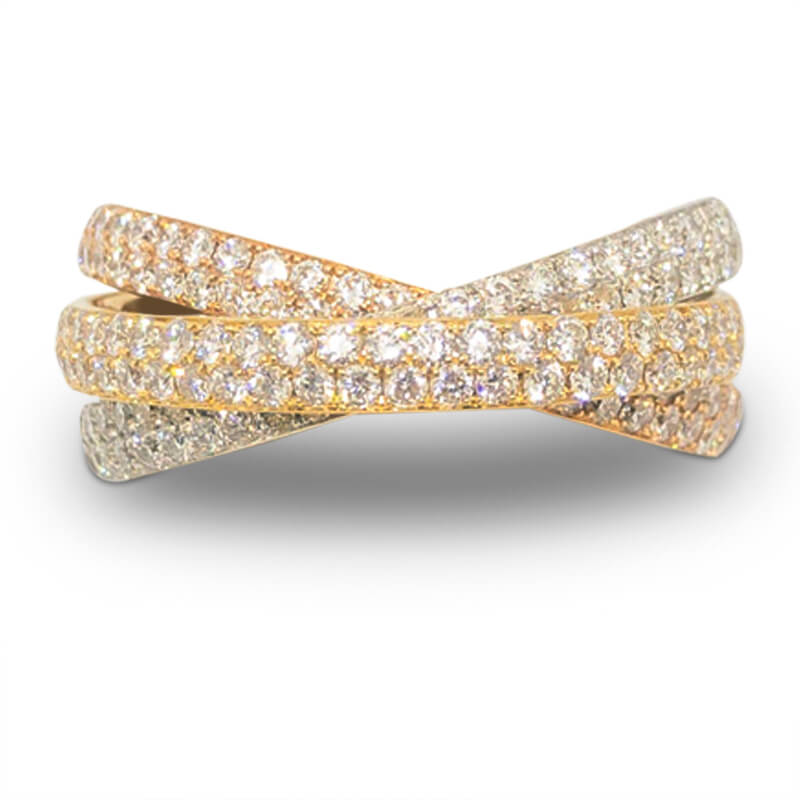 2.54ct. Triple Diamond Ring