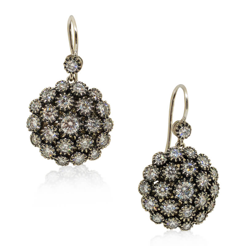 Diamond Drop Dome Earrings